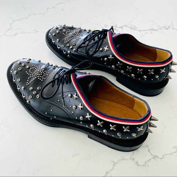 Gucci Men Beyond Leather Lace-Up Shoes With Studs - Picture 10 of 14